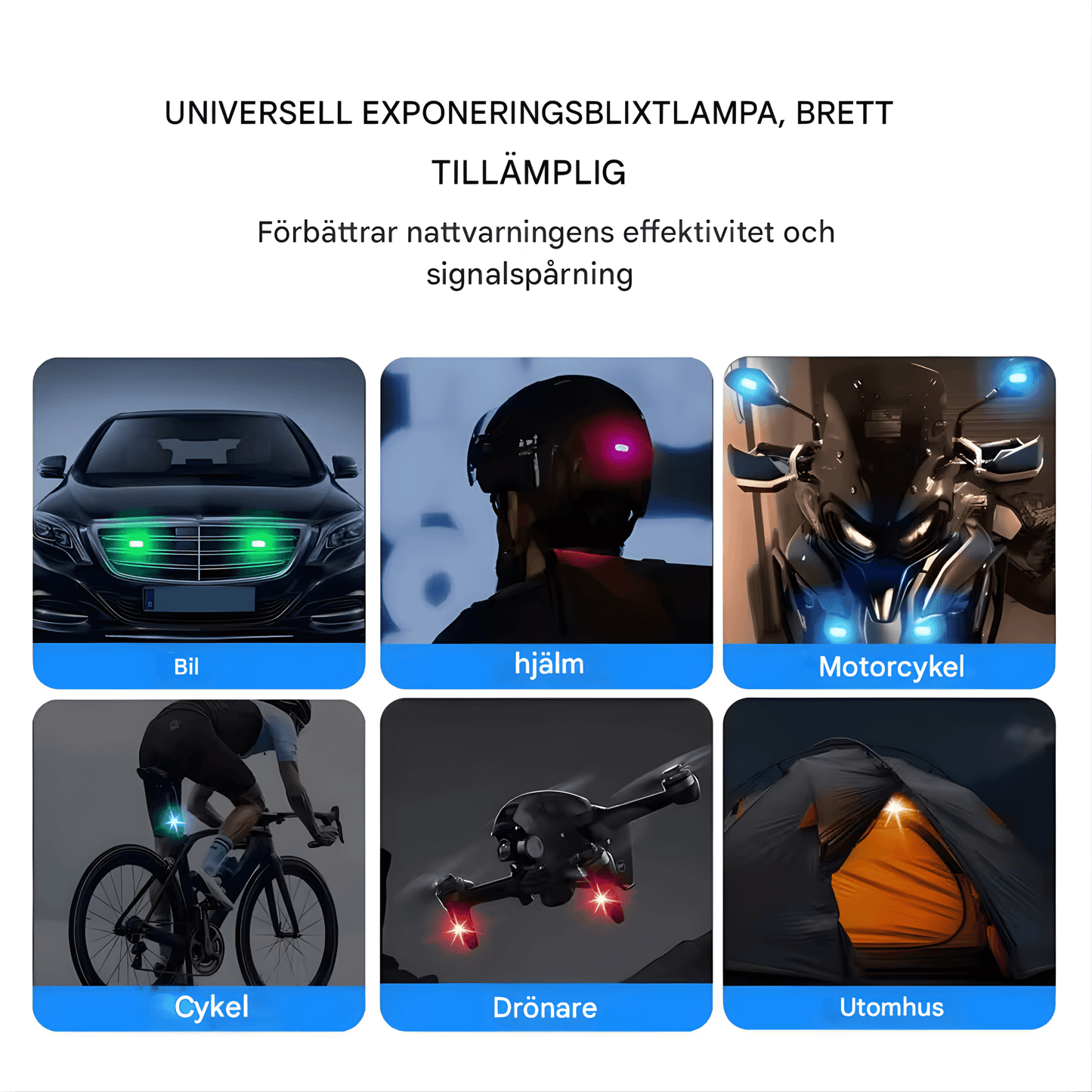AeroGlow – RGB Strobe Lights för Bil, Motorcykel, Cykel och Drone med Trådlös Fjärrkontroll & Flera Ljuseffekter