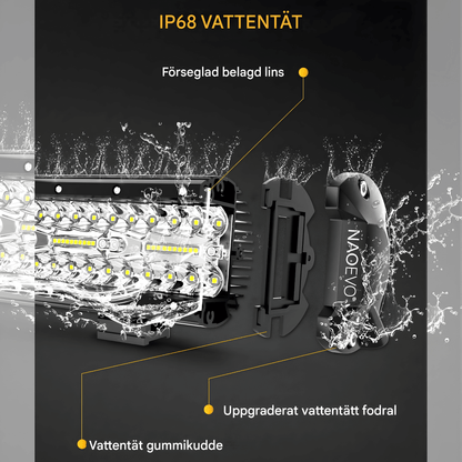 DriveFlux – NAOEVO 7" LED Ljusramp 240W Spot/Flood Combo IP68 Arbetsljus för Offroad, Bil, ATV, UTV & Båt