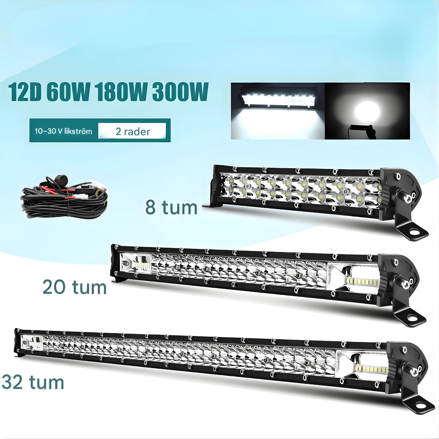 DriveBeam – Super Slim 12D LED-ramp med Combo Beam, IP68 & Justerbara Fästen