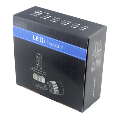 BeamNova – 2-pack LED Strålkastare H1 H7 H4 9005 9006 S2 72W 8000LM 6500K Bilglödlampor för Helljus, Halvljus och Dimljus