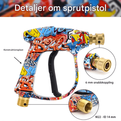 BlastGrip – Professionellt Högtryckshandtag med Justerbart Munstyckspaket & Kompatibla M22/Kärcher-adaptrar för Rengöring