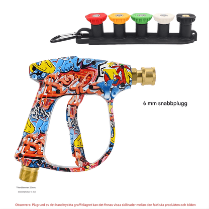 BlastGrip – Professionellt Högtryckshandtag med Justerbart Munstyckspaket & Kompatibla M22/Kärcher-adaptrar för Rengöring