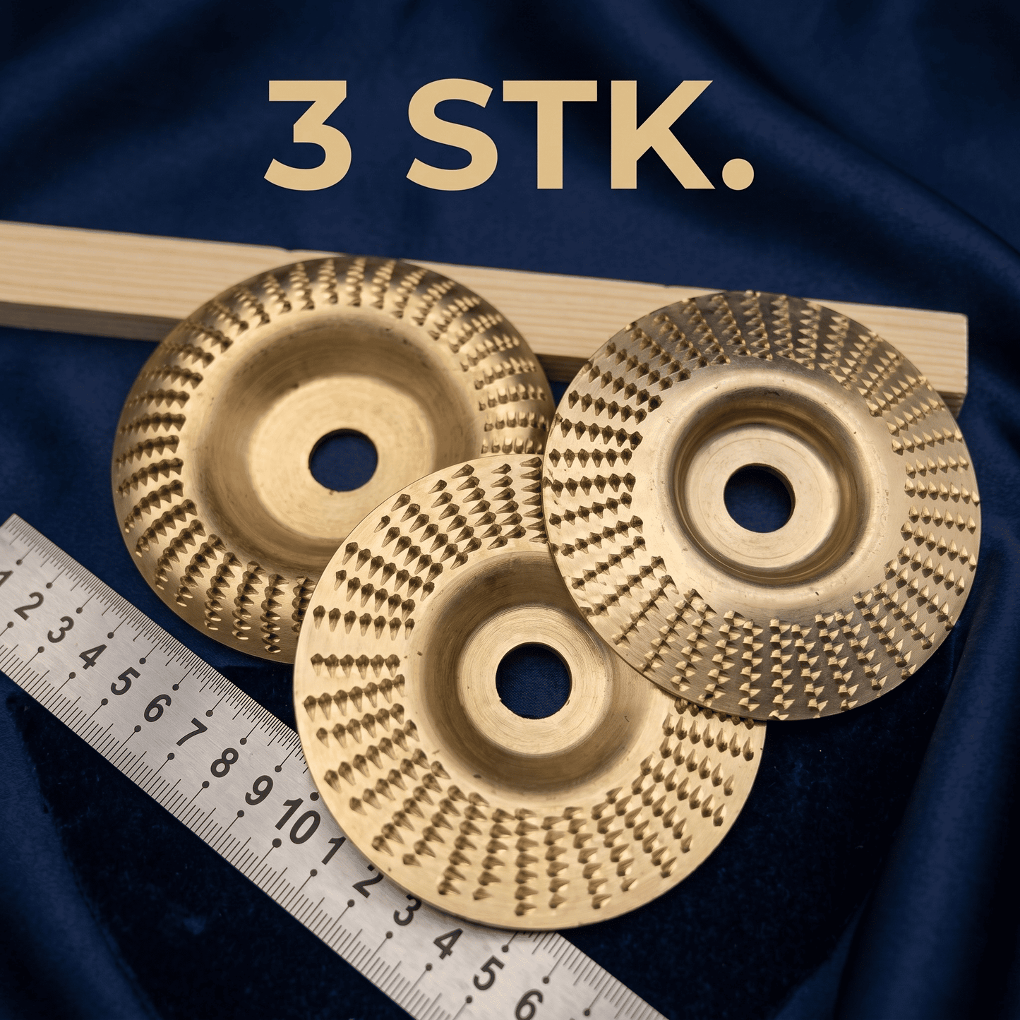 CarveEdge – 3-pack Slipskivor för Vinkelslip i Höghårdstål – Platt, Böjd och Sned Profil