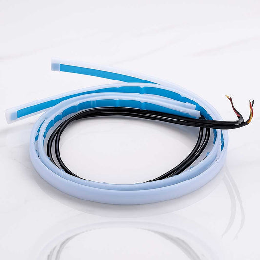 DriveGlow - LED Strips För Strålkastare | Flexibla 30cm Dagsljusband Med Blink- & Bromsljusfunktion För Bil