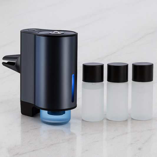 MistAura - Trådlös Elektrisk Aromadiffusor för Bil med Justerbar Doft och Ambient Light