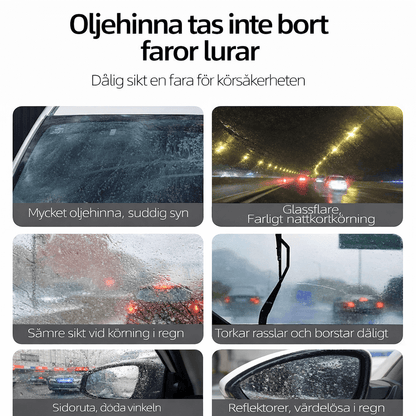 ClearVista – Ölfilmreiniger für Autoscheiben und Glasoberflächen, 100 g, mit integrierter Bürste