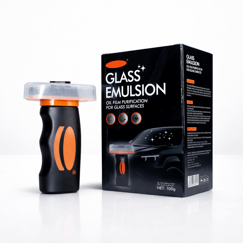 ClearVista – Ölfilmreiniger für Autoscheiben und Glasoberflächen, 100 g, mit integrierter Bürste