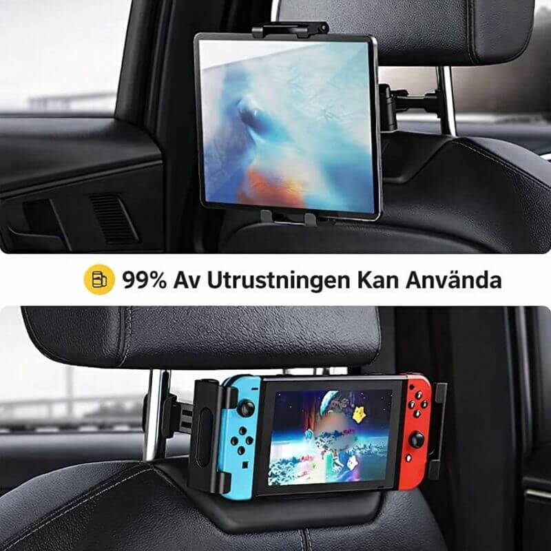 DriveMount – Universell Surfplatte- och Mobilhållare för Nackstöd med Teleskoparm & Justerbar Vinkel