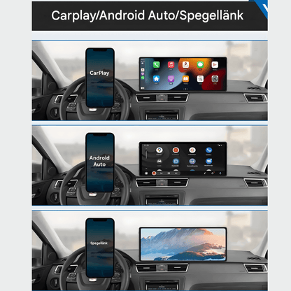 DriveView – Universal 10.26" Bilskärm med Trådlös CarPlay/Android Auto, WIFI, Touchscreen & Dubbelkamera-stöd