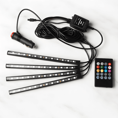 GlowFoot – RGB Bilbelysning för Fotutrymme med Fjärrkontroll & Dekorativ Interiörbelysning