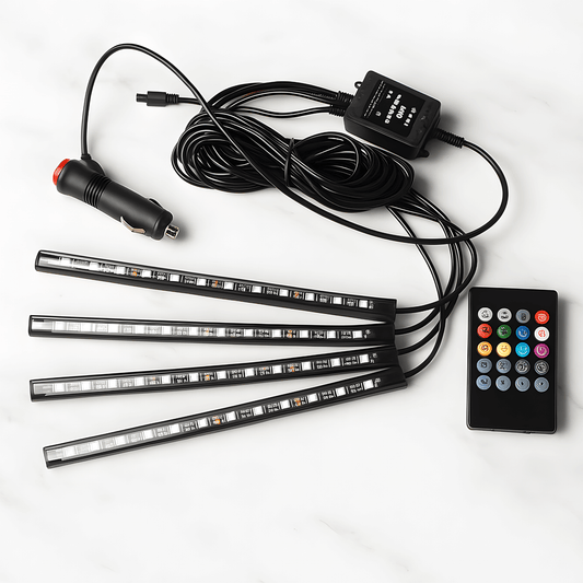 GlowFoot – RGB Bilbelysning för Fotutrymme med Fjärrkontroll & Dekorativ Interiörbelysning