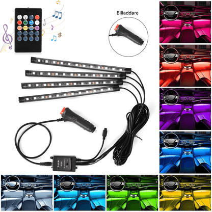 GlowFoot – RGB Bilbelysning för Fotutrymme med Fjärrkontroll & Dekorativ Interiörbelysning