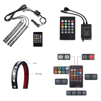 GlowFoot – RGB Bilbelysning för Fotutrymme med Fjärrkontroll & Dekorativ Interiörbelysning