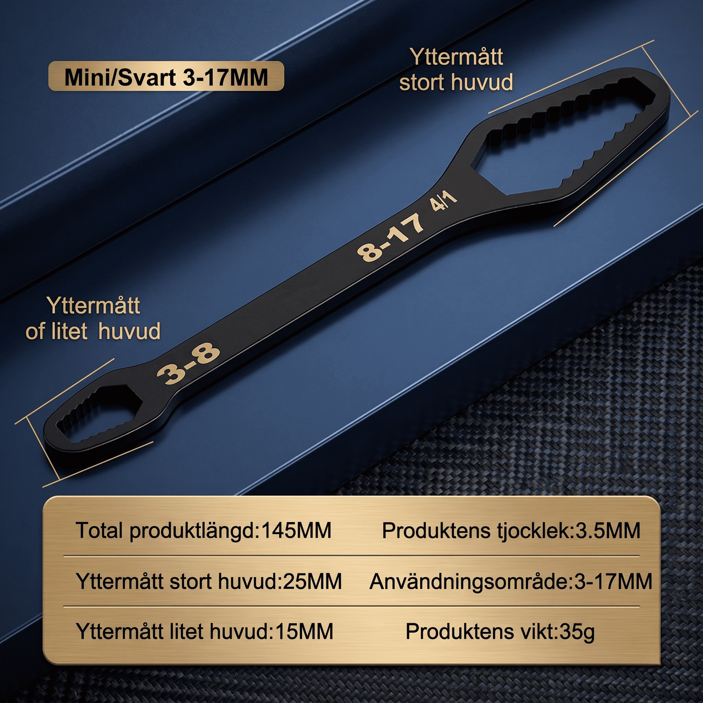 GripSpan – Multifunctional Double-ended Screwdriver in Chrome-Vanadium Steel