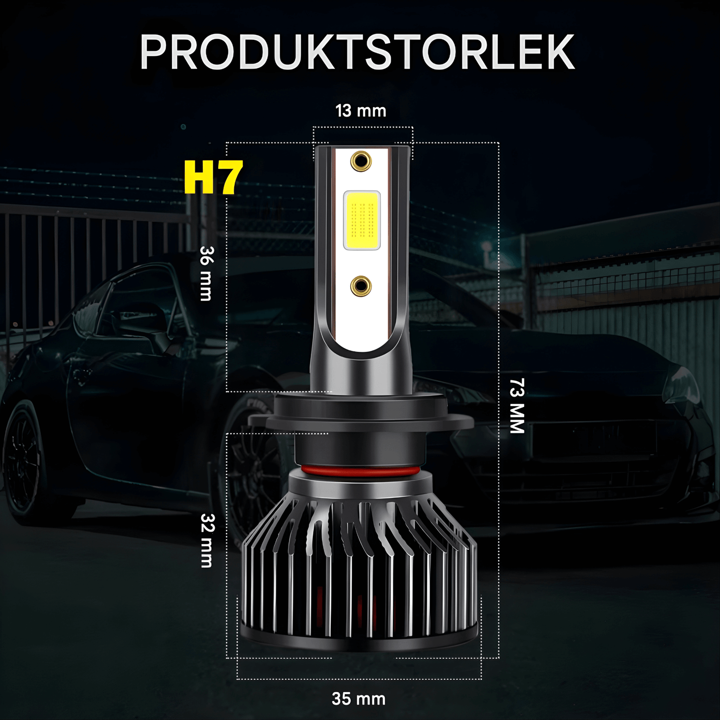 LumiCore - LED H4/H7/H11/H1/H3/H8/9005/9006/9012 2000W 6000K Canbus Turbo-Belysning