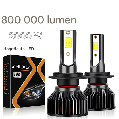 LumiCore - LED H4/H7/H11/H1/H3/H8/9005/9006/9012 2000W 6000K Canbus Turbo-Belysning