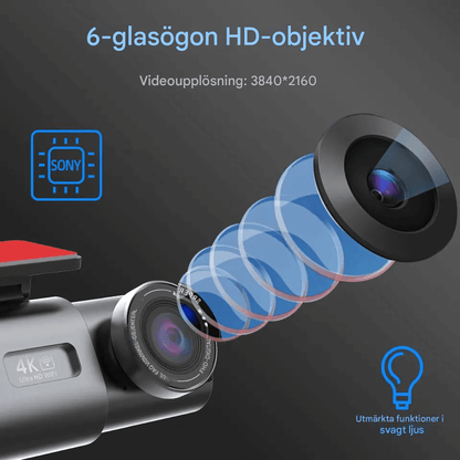 ViewNova – 4K Dashcam med GPS, WiFi och Nattinspelning för Bilövervakning