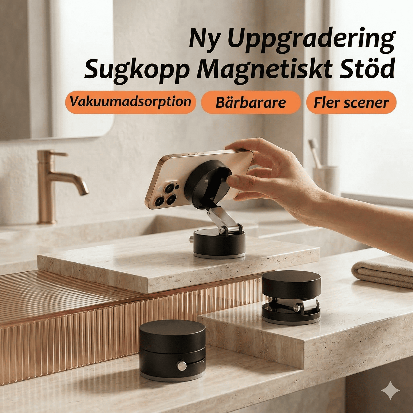 MagMount - Universell magnetisk mobiltelefonholder med full rotasjon