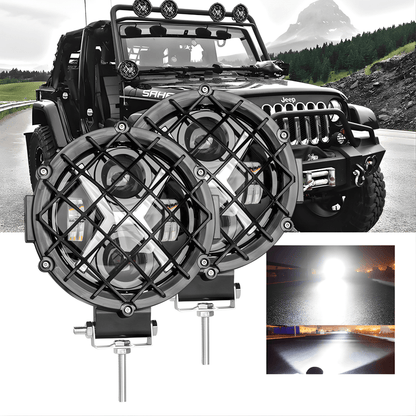 NightRidge – LED Arbetsljus 7” för Bil, Jeep, SUV, ATV, Båt & Arbetsfordon (12/24V, 60W, IP68, 6000K)