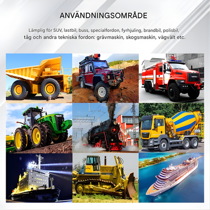 NightRidge – LED Arbetsljus 7” för Bil, Jeep, SUV, ATV, Båt & Arbetsfordon (12/24V, 60W, IP68, 6000K)