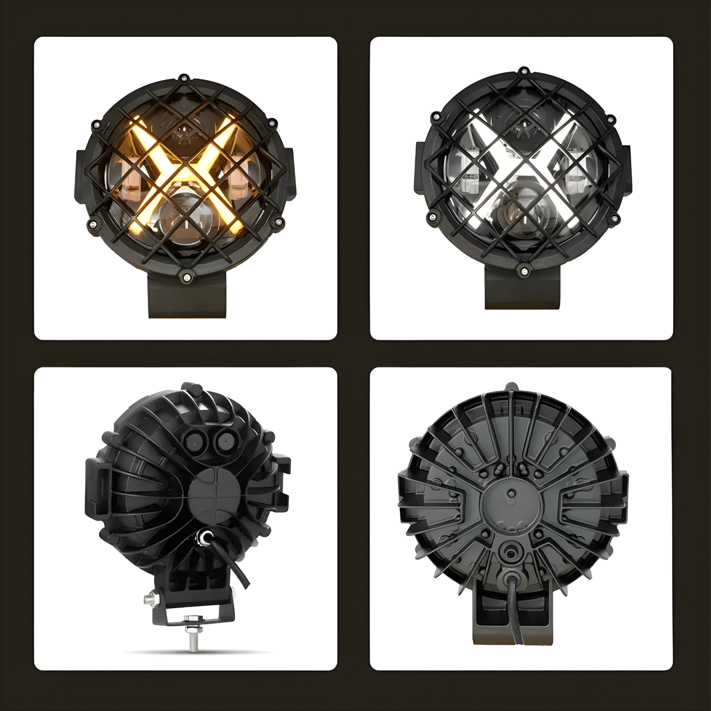 NightRidge – LED Arbetsljus 7” för Bil, Jeep, SUV, ATV, Båt & Arbetsfordon (12/24V, 60W, IP68, 6000K)