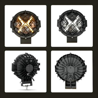 NightRidge – LED Arbetsljus 7” för Bil, Jeep, SUV, ATV, Båt & Arbetsfordon (12/24V, 60W, IP68, 6000K)