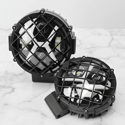 NightRidge – LED Arbetsljus 7” för Bil, Jeep, SUV, ATV, Båt & Arbetsfordon (12/24V, 60W, IP68, 6000K)