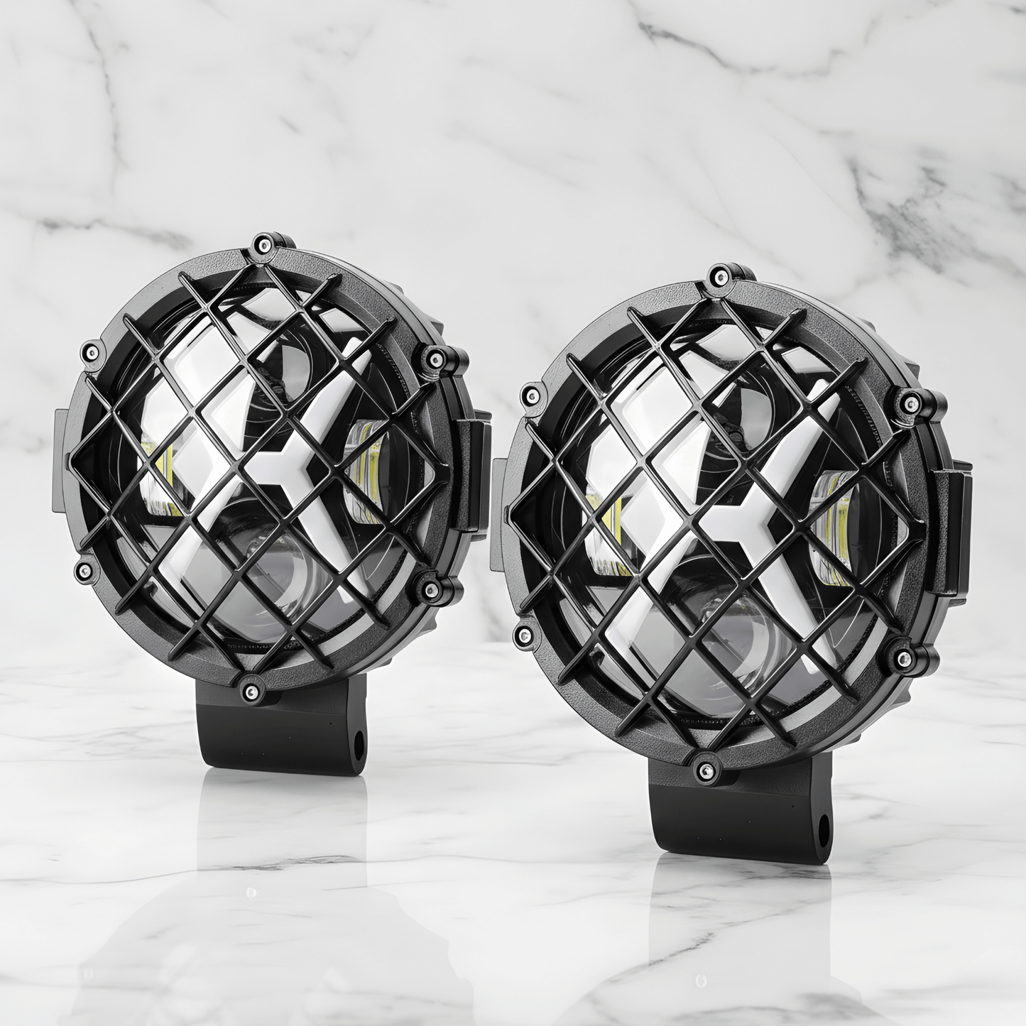 NightRidge – LED Arbetsljus 7” för Bil, Jeep, SUV, ATV, Båt & Arbetsfordon (12/24V, 60W, IP68, 6000K)