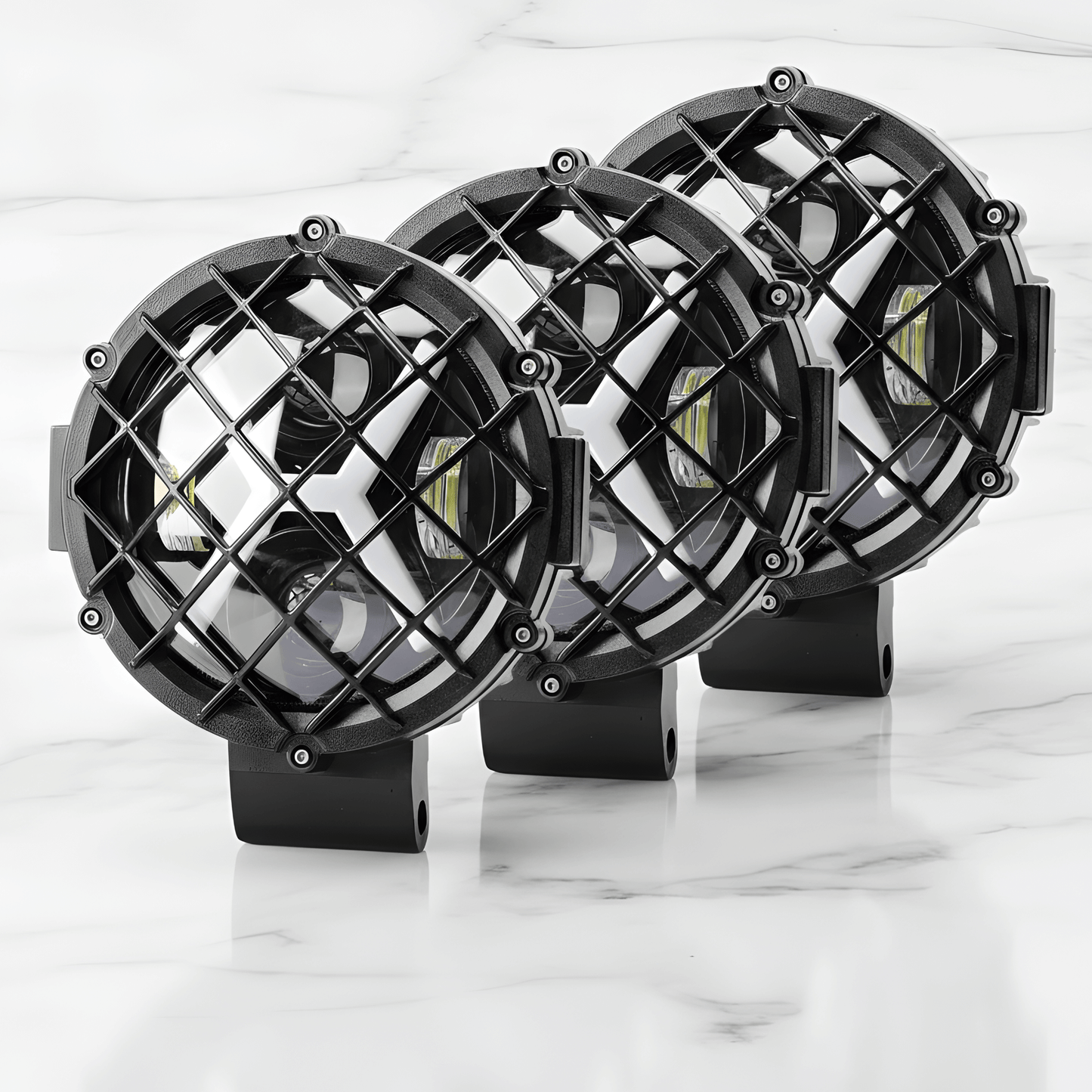 NightRidge – LED Arbetsljus 7” för Bil, Jeep, SUV, ATV, Båt & Arbetsfordon (12/24V, 60W, IP68, 6000K)