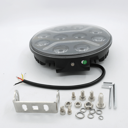 RuggedBeam – 7" Rund Off-Road LED Arbets- och Strålkastare för Jeep, SUV, Lastbil och ATV 12/24V