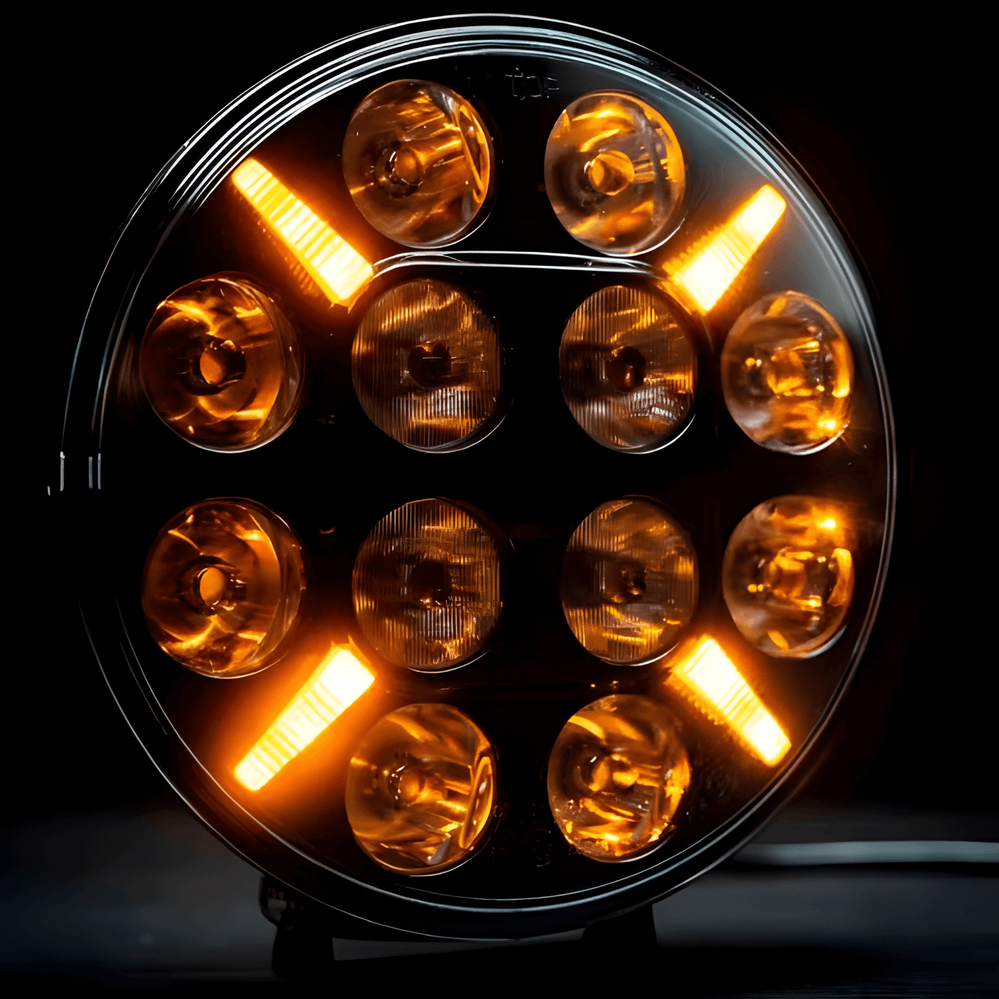 RuggedBeam – 7" Rund Off-Road LED Arbets- och Strålkastare för Jeep, SUV, Lastbil och ATV 12/24V