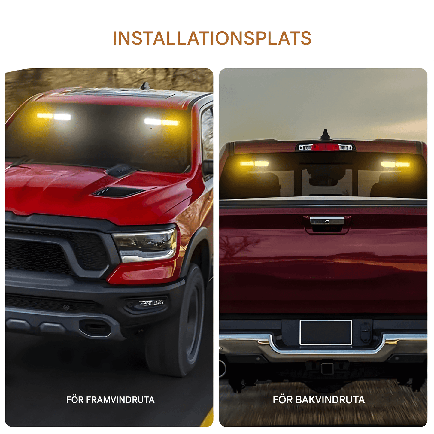 SignalBeam – LED Strobe Light för Bil & Pickup med Sugkoppar, Flera Ljuslägen & 12V–24V Kompatibilitet