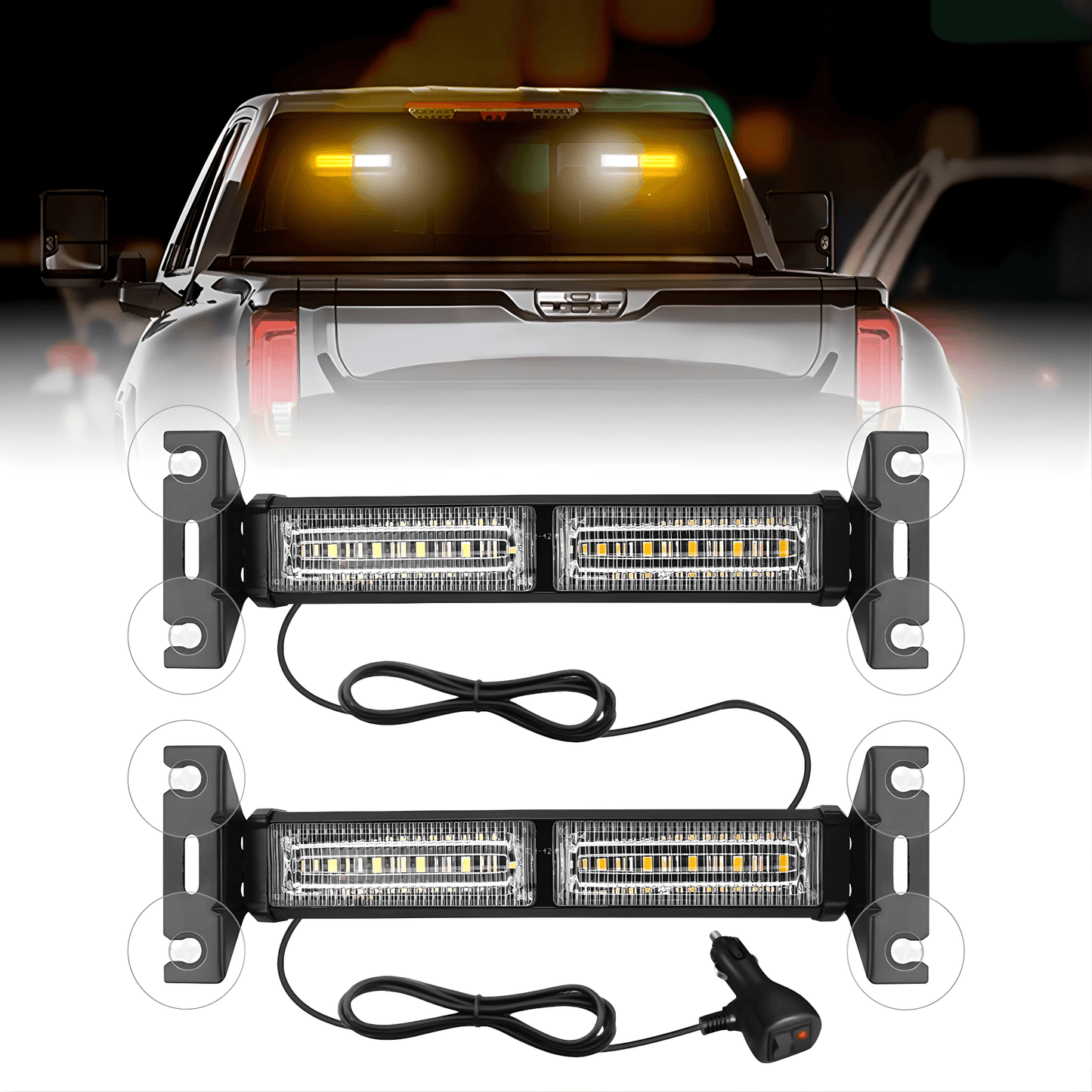 SignalBeam – LED Strobe Light för Bil & Pickup med Sugkoppar, Flera Ljuslägen & 12V–24V Kompatibilitet