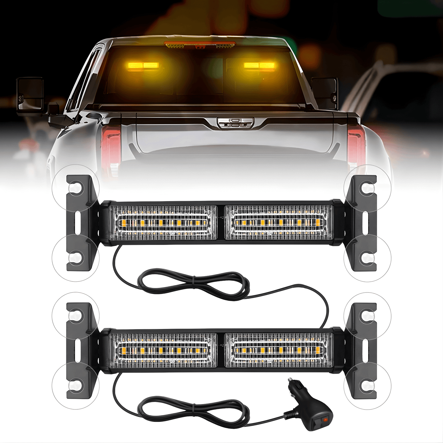 SignalBeam – LED Strobe Light för Bil & Pickup med Sugkoppar, Flera Ljuslägen & 12V–24V Kompatibilitet