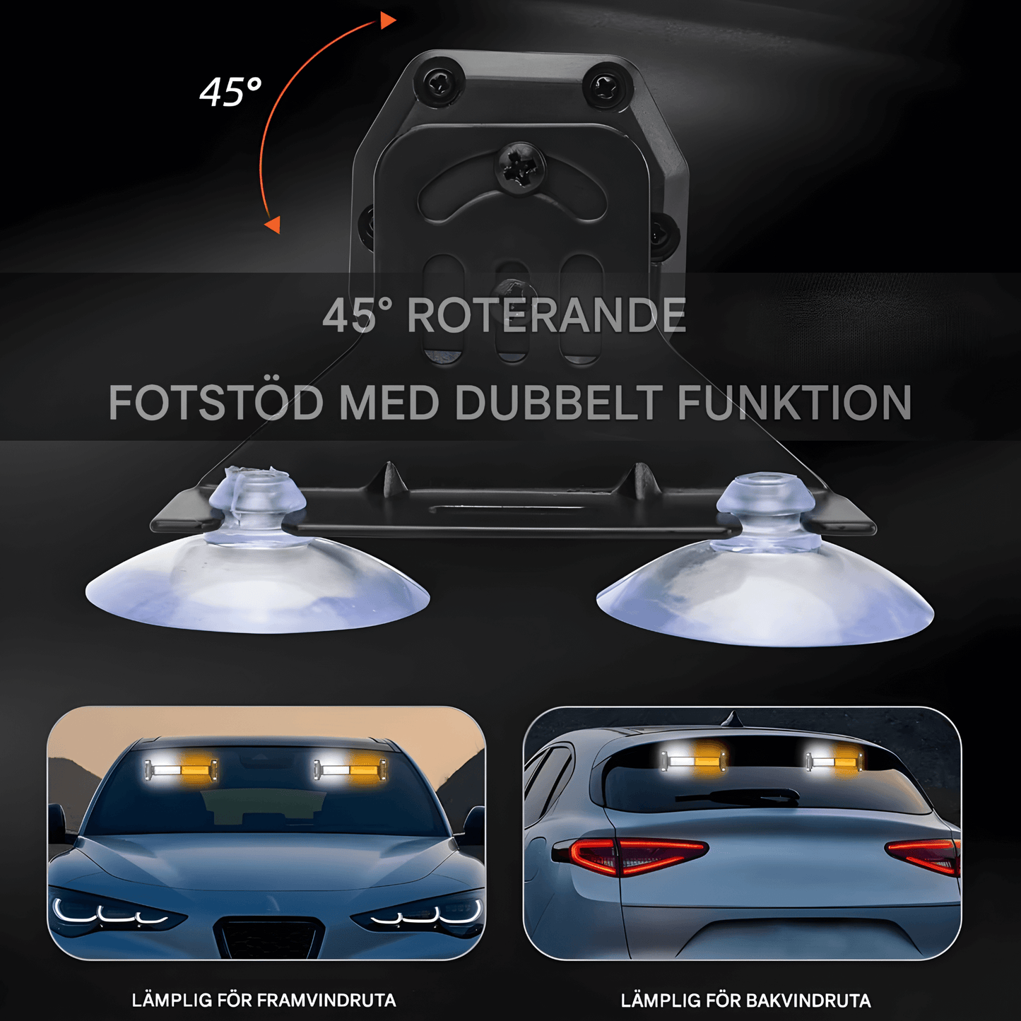 SignalBeam – LED Strobe Light för Bil & Pickup med Sugkoppar, Flera Ljuslägen & 12V–24V Kompatibilitet