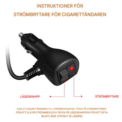 SignalBeam – LED Strobe Light för Bil & Pickup med Sugkoppar, Flera Ljuslägen & 12V–24V Kompatibilitet