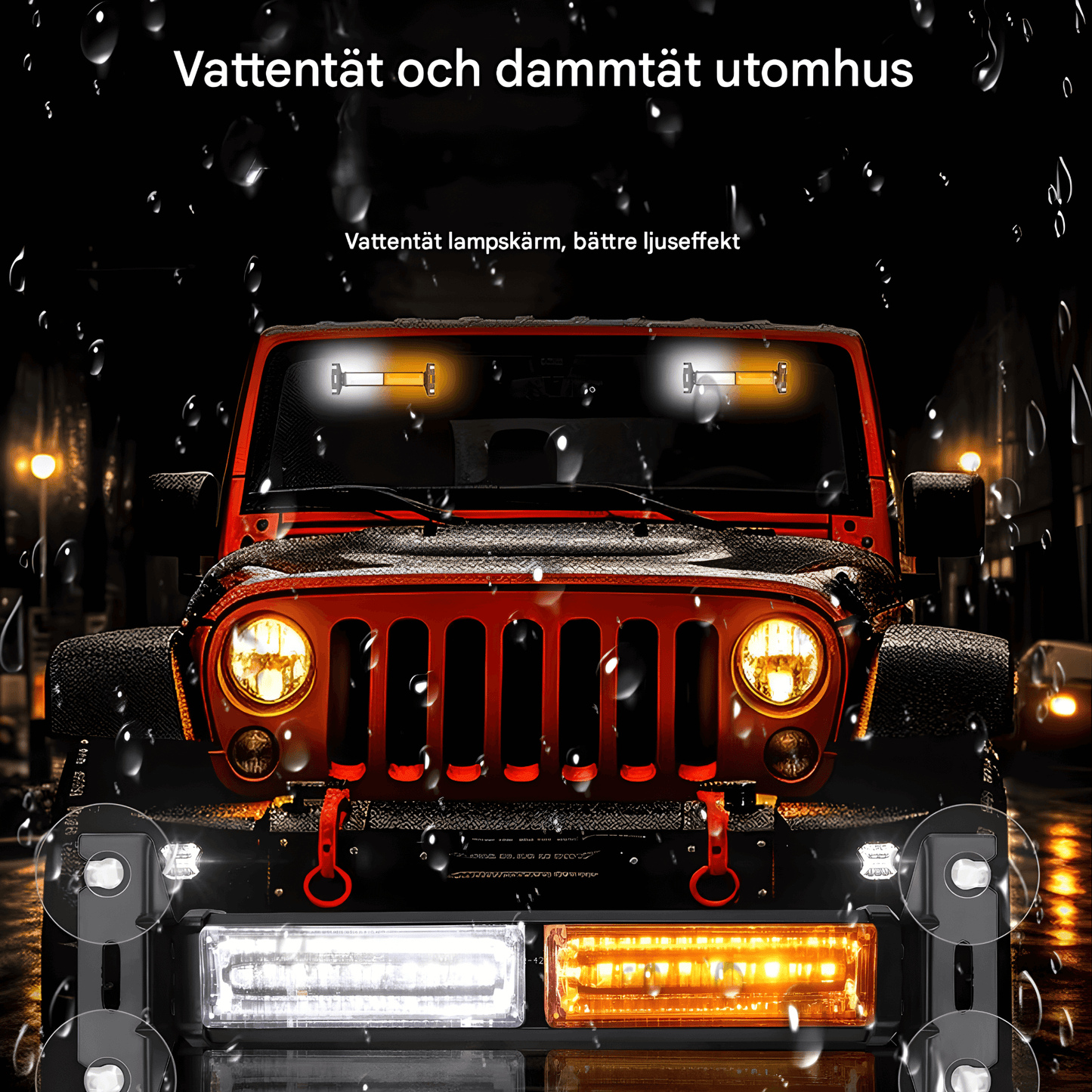 SignalBeam – LED Strobe Light för Bil & Pickup med Sugkoppar, Flera Ljuslägen & 12V–24V Kompatibilitet