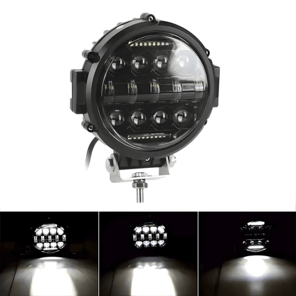 TitanRay - 7"  Rund LED-Arbetslampa med DRL, IP68 & Anpassningsbar Combo-Stråle för Offroad och Arbetsfordon
