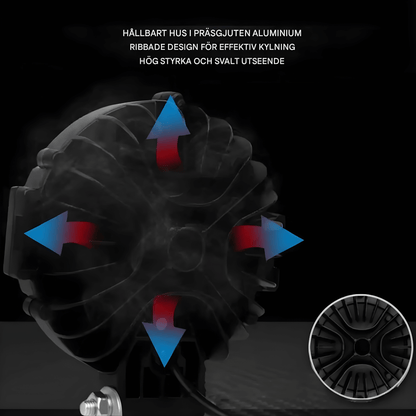 TitanRay - 7"  Rund LED-Arbetslampa med DRL, IP68 & Anpassningsbar Combo-Stråle för Offroad och Arbetsfordon