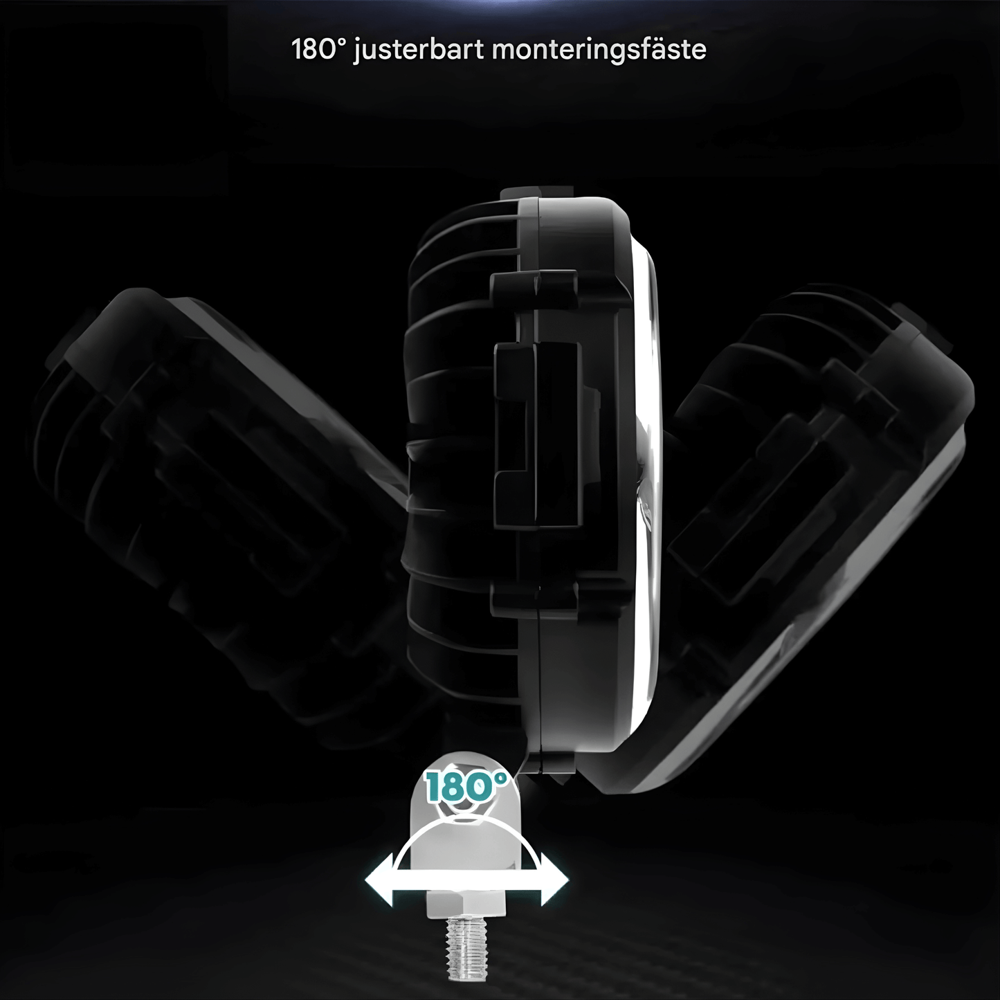 TitanRay - 7"  Rund LED-Arbetslampa med DRL, IP68 & Anpassningsbar Combo-Stråle för Offroad och Arbetsfordon