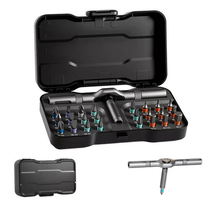 TorqueMate - 24-in-1 Multi-Tool Schroevendraaier met Vergrendelfunctie, Magnetische Bits & Compact Opbergen voor Thuis, PC en Doe-Het-Zelf