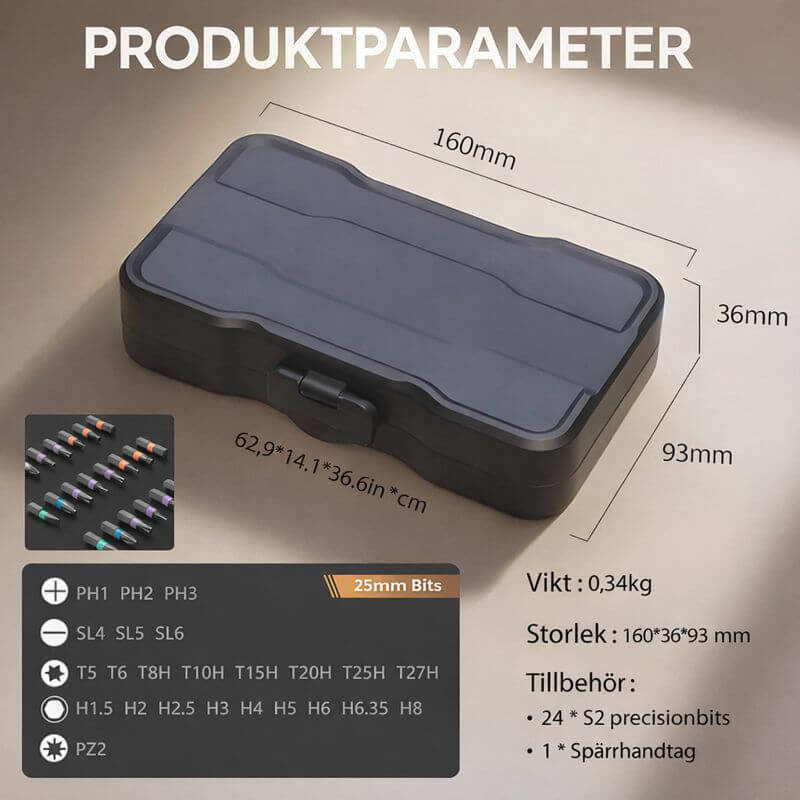 TorqueMate - 24-in-1 Multi-Tool Schroevendraaier met Vergrendelfunctie, Magnetische Bits & Compact Opbergen voor Thuis, PC en Doe-Het-Zelf