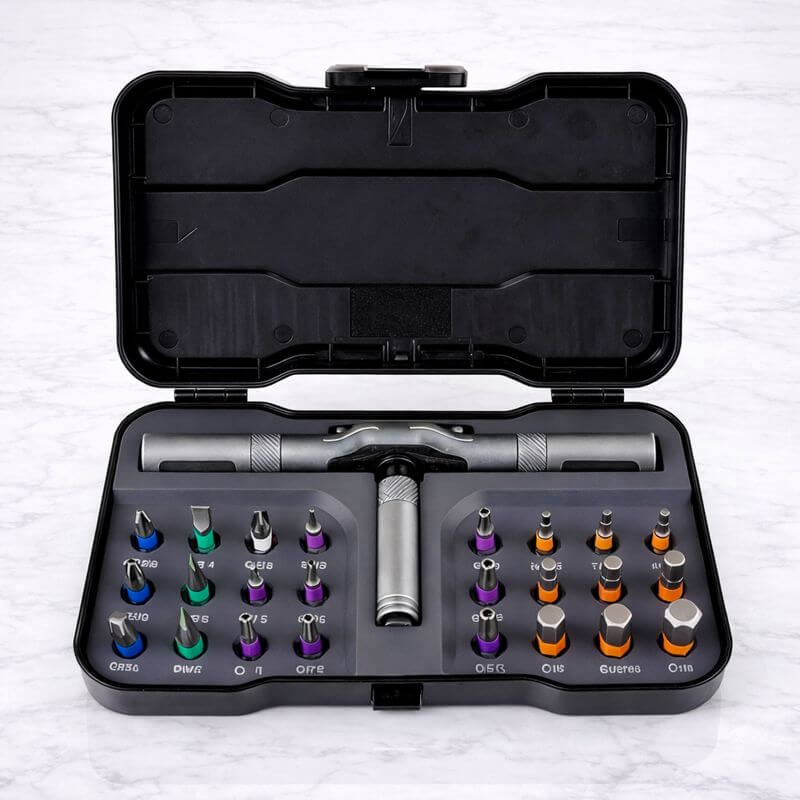 TorqueMate - 24-in-1 Multi-Tool Schroevendraaier met Vergrendelfunctie, Magnetische Bits & Compact Opbergen voor Thuis, PC en Doe-Het-Zelf