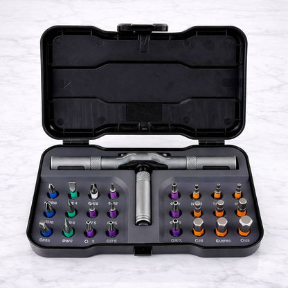 TorqueMate - 24-in-1 Multi-Tool Schroevendraaier met Vergrendelfunctie, Magnetische Bits & Compact Opbergen voor Thuis, PC en Doe-Het-Zelf