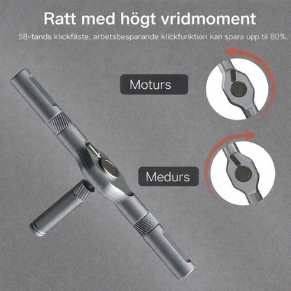 TorqueMate - 24-in-1 Multi-Tool Schroevendraaier met Vergrendelfunctie, Magnetische Bits & Compact Opbergen voor Thuis, PC en Doe-Het-Zelf