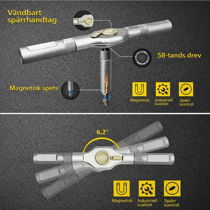 TorqueMate - 24-in-1 Multi-Tool Schroevendraaier met Vergrendelfunctie, Magnetische Bits & Compact Opbergen voor Thuis, PC en Doe-Het-Zelf