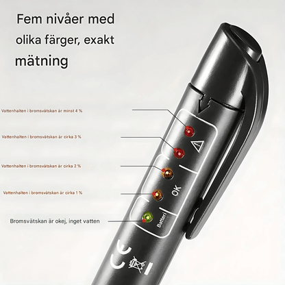 FluidCheck - Bromsvätskepenna | LED Tester för Bromsoljans Vattenhalt DOT3/DOT4/DOT5