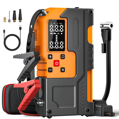 PowerDrive - Portabel Starthjälp, Däckpump & Powerbank med Digital Display