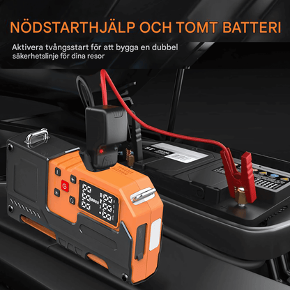PowerDrive - Portabel Starthjälp, Däckpump & Powerbank med Digital Display
