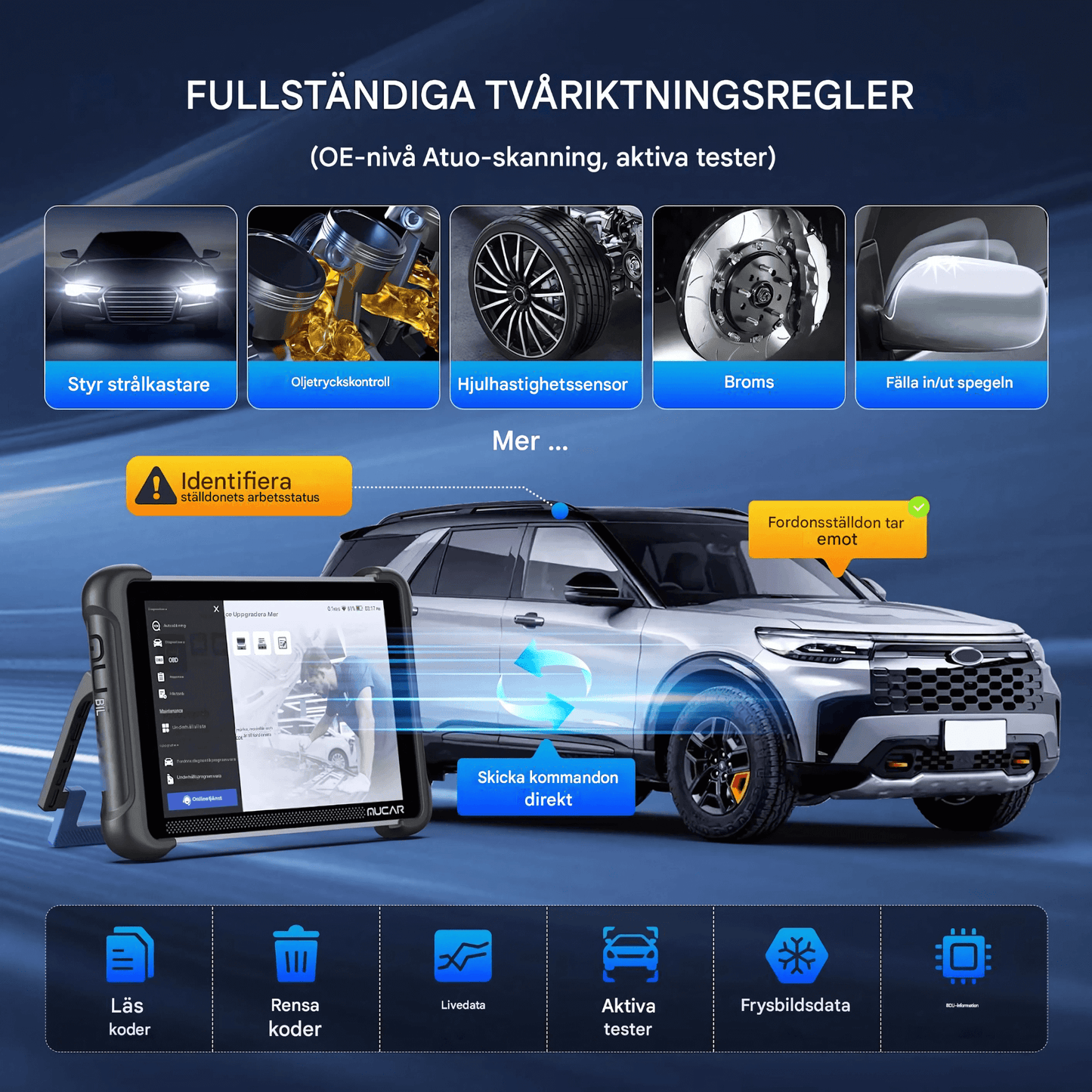 ScanForge - MUCAR 892BT OBD2 Diagnosverktyg | Fullsystem Bilscanner med Bi-Directional Test, 34 Resetfunktioner & ECU-Kodning